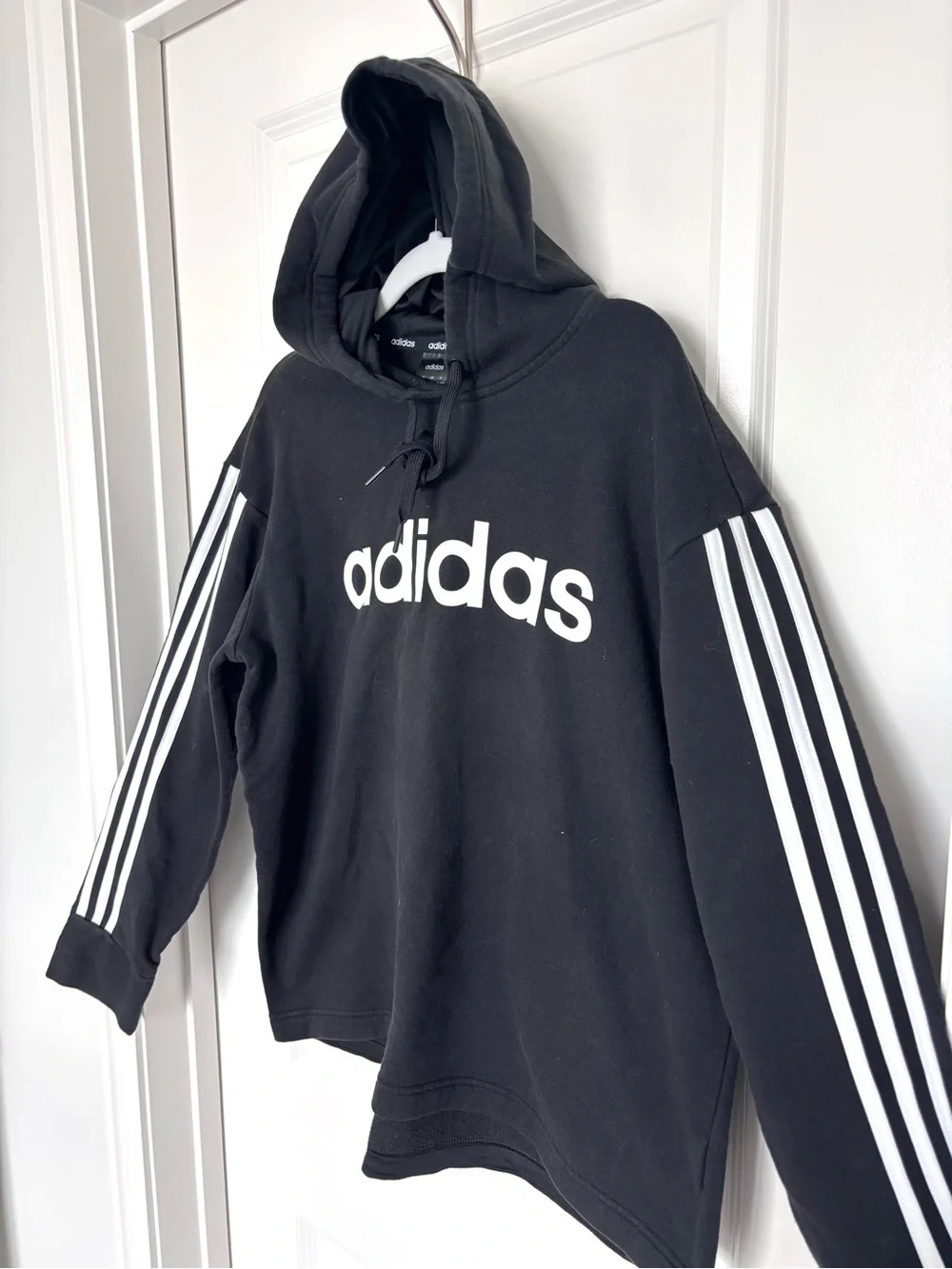 Adidas 3 Stripe Logo Hoodie Athleisure Streetwear Oversized Sporty Sweatshirt XL